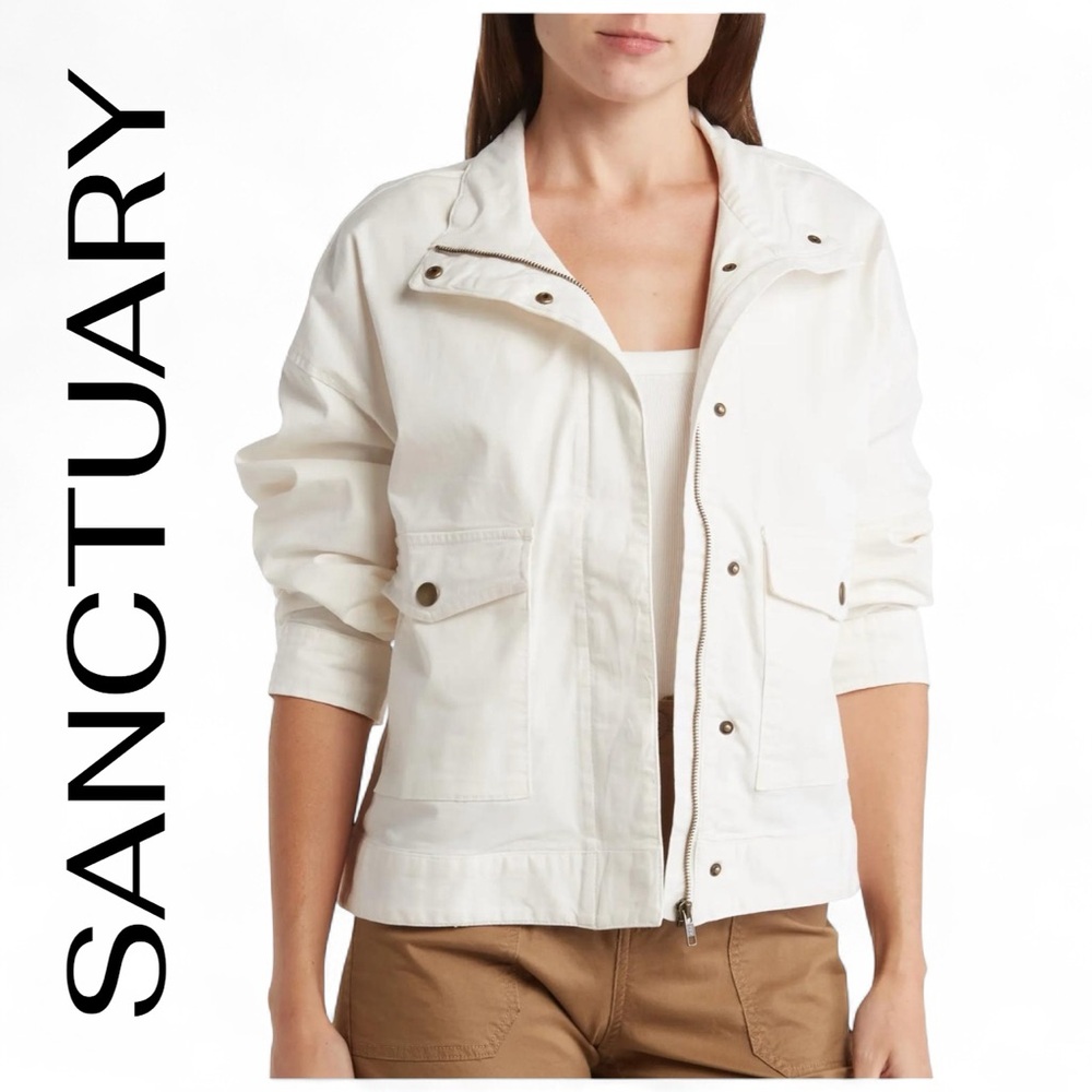 SANCTUARY White Transport Utility Field Jacket Size XL NEW no tags $139 msrp